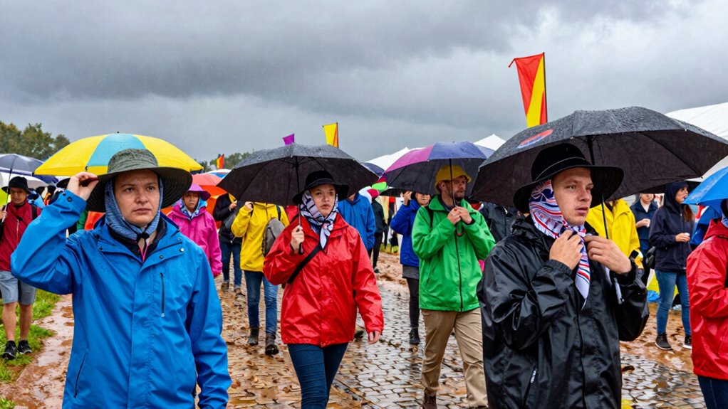 adjust clothing for rain