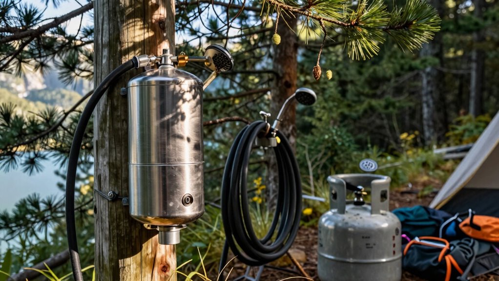 camping shower water heater considerations