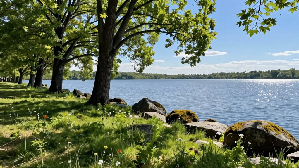 choose shaded scenic waterside