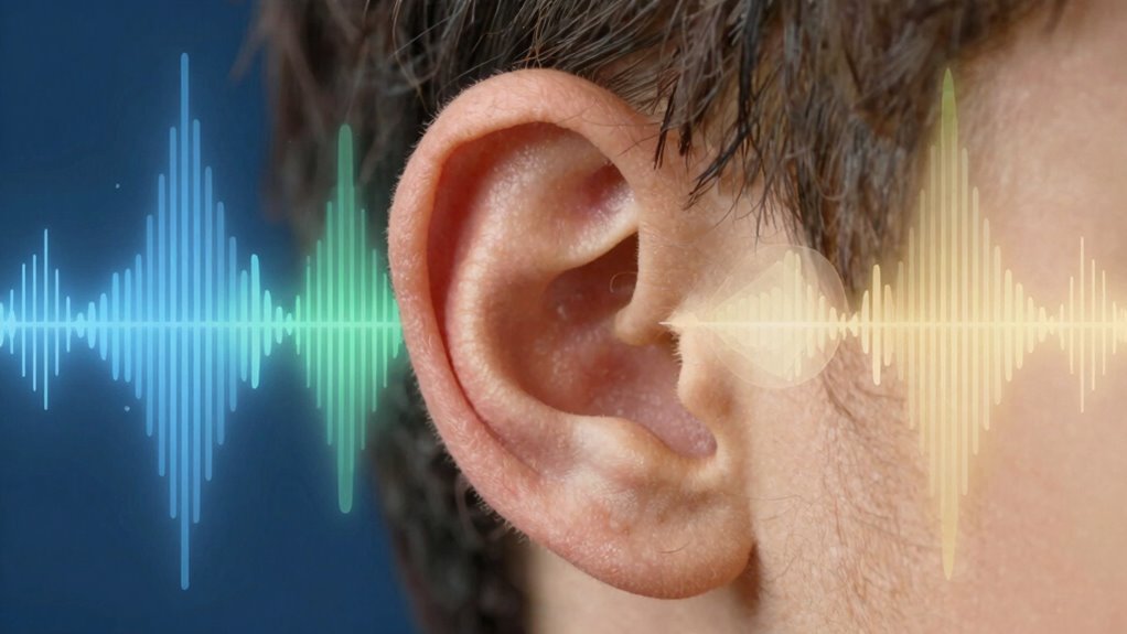 ear detects and transmits sounds