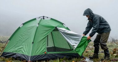 fast rainy morning tent takedown
