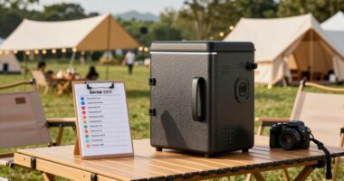 festival camping fridge setup