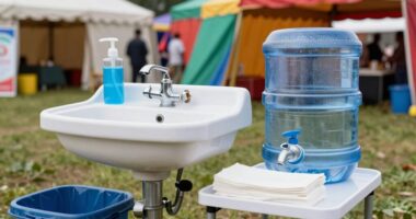 festival handwashing station setup