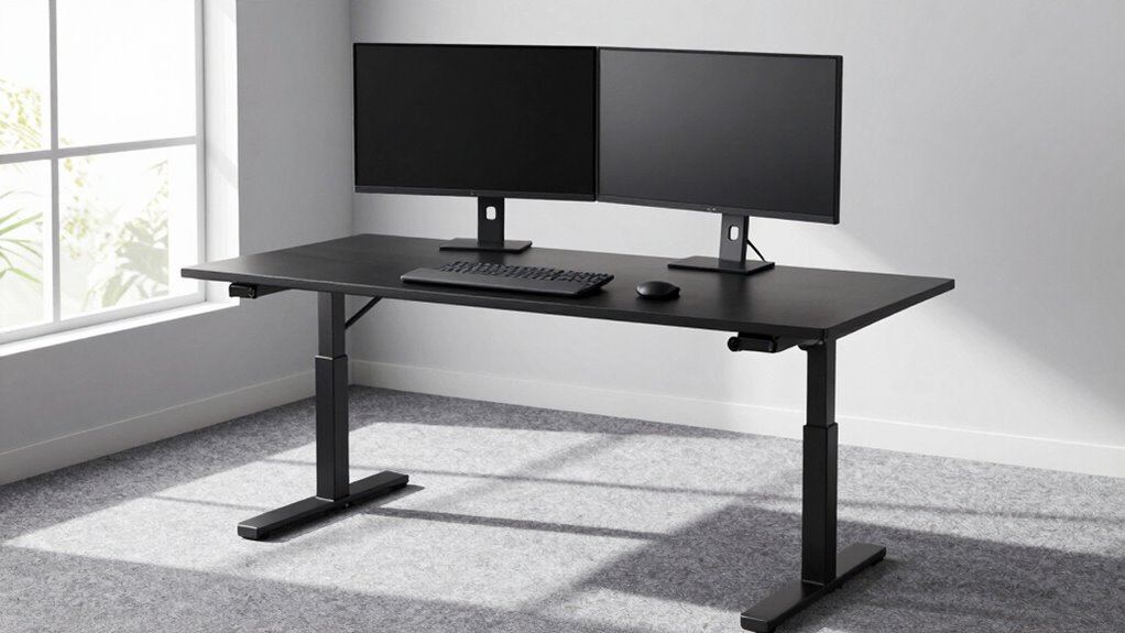 heavy duty dual monitor desk