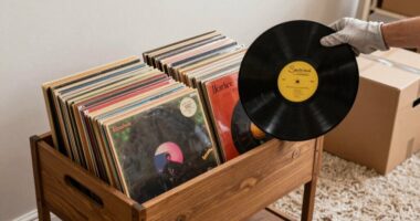 moving record collection carefully