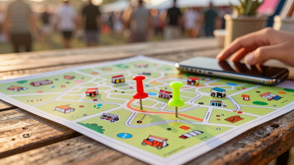 navigate festival efficiently with pins