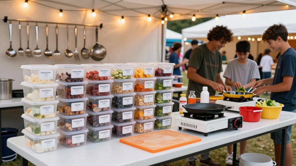 organized efficient festival cooking