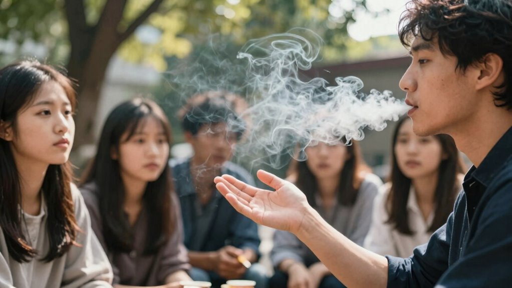 politely request smoke elsewhere