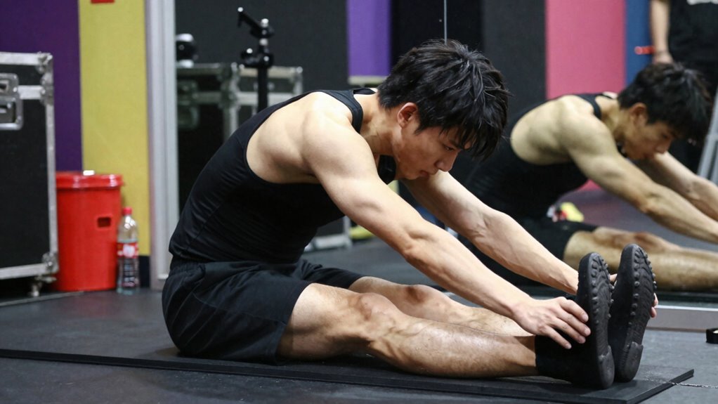 pre show stretching prevents stiffness