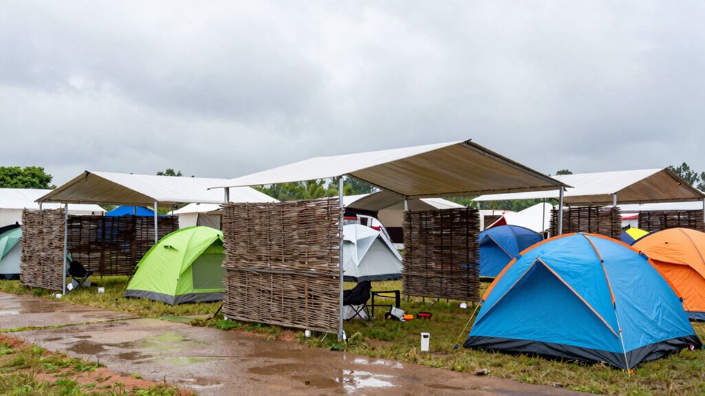 protective weather barriers setup