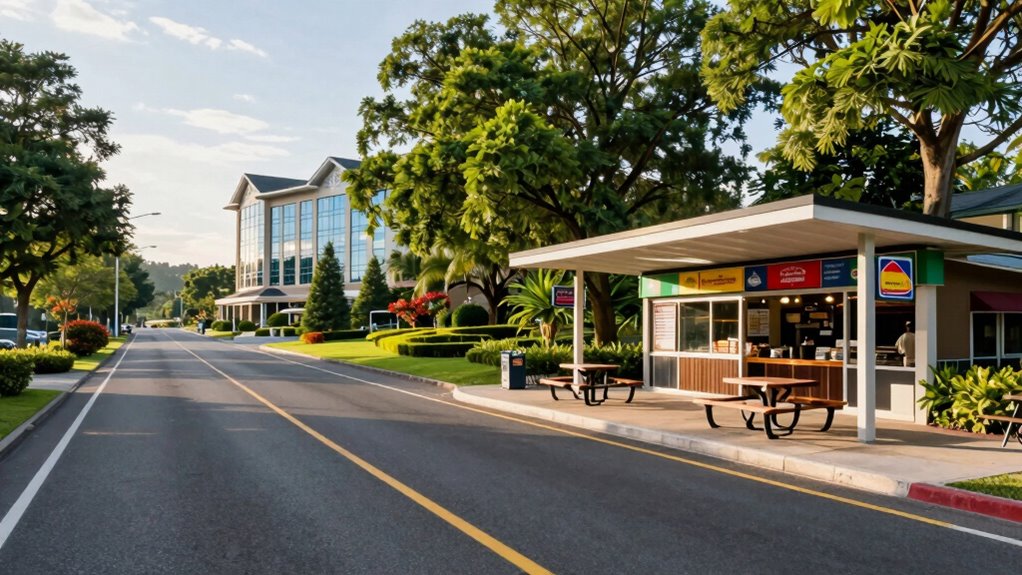 rest stops or hotels