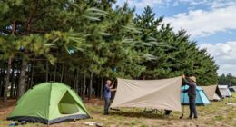 secure gear in windy conditions