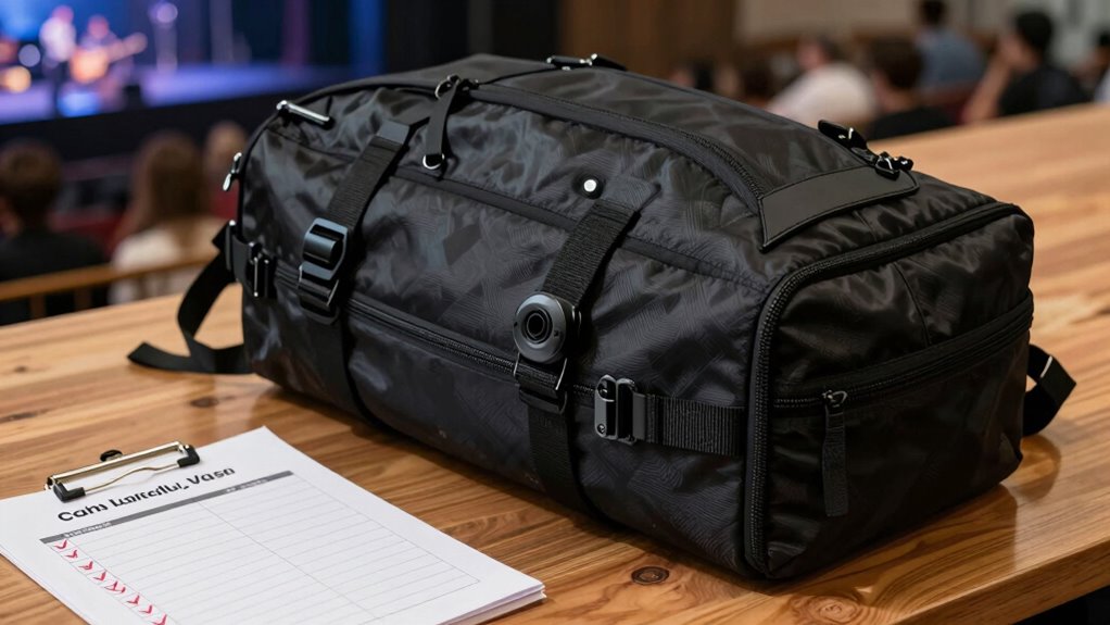 secure organized backpack setup