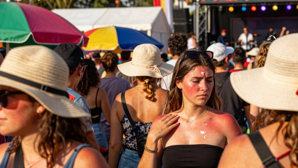 sunburn and skin damage