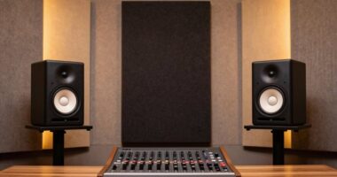 triangle home studio setup