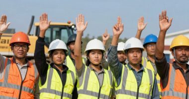 use hand signals to exit