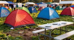 festival campsite cleanliness routine