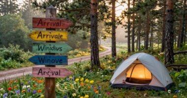 optimal camping arrival timing