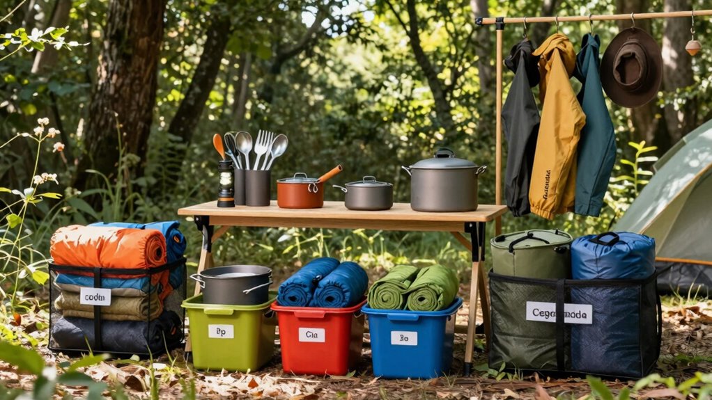 organize camp gear efficiently