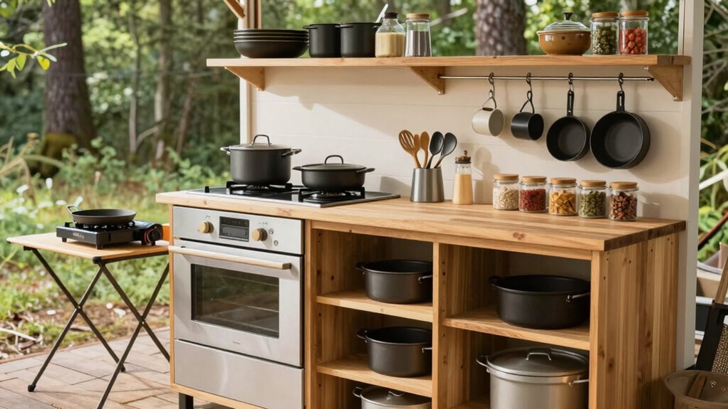 organized eco friendly camp kitchen