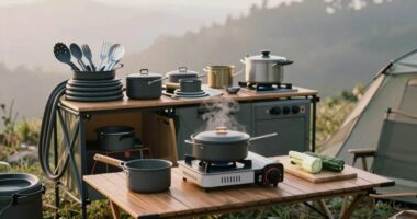 simplified camp kitchen setup