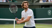 Andrew Garfield Sports Long Hair for Wimbledon Date with Girlfriend Monica Barbaro