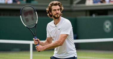 Andrew Garfield Sports Long Hair for Wimbledon Date with Girlfriend Monica Barbaro