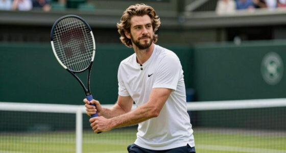 Andrew Garfield Sports Long Hair for Wimbledon Date with Girlfriend Monica Barbaro