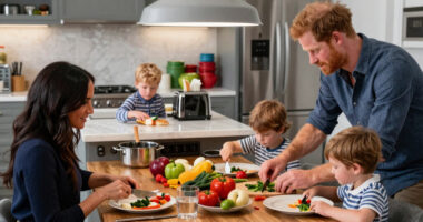 Prince Harry, Meghan and children Archie and Lilibet visit King Charles and Queen Camilla