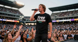 Zach Bryan Wears “Free Palestine” Shirt During Show At Gillette Stadium